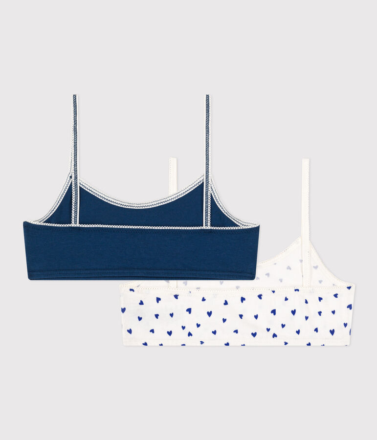 Confezione da 2 brassi&egrave;re cuore in cotone ed elastam ragazza multicolore