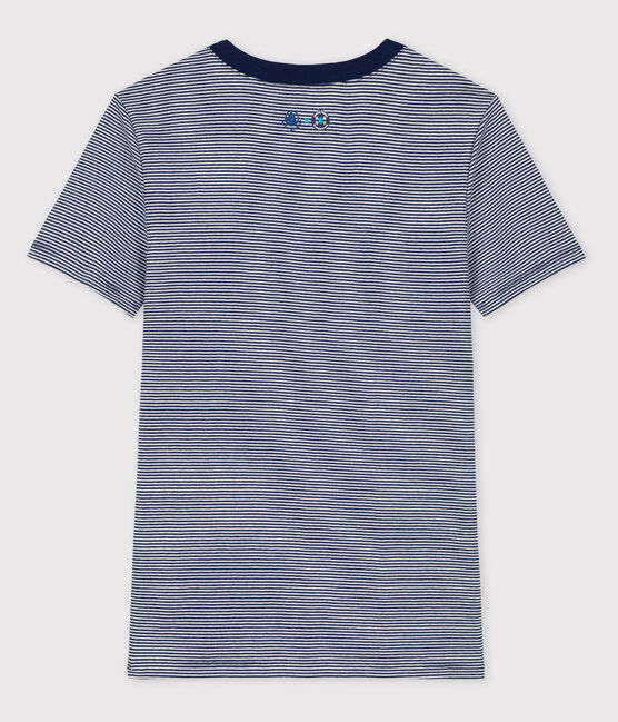 T-shirt L'ICONIQUE Water Family x Petit Bateau blu MEDIEVAL/bianco MARSHMALLOW