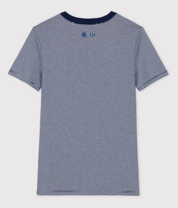 T-shirt L'ICONIQUE Water Family x Petit Bateau blu/bianco