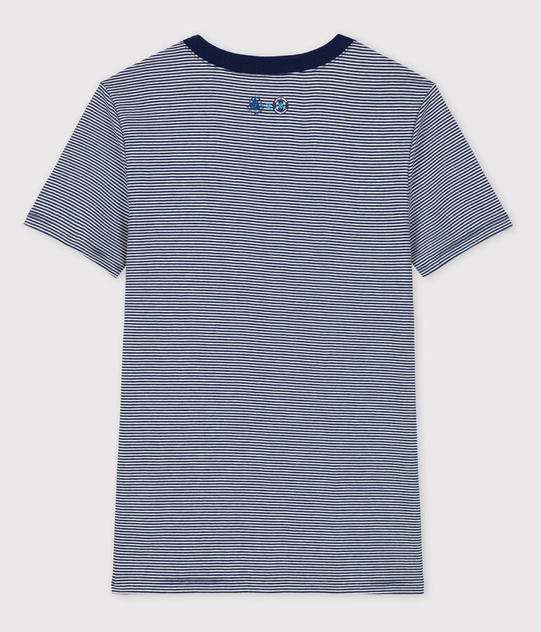 T-shirt L'ICONIQUE Water Family x Petit Bateau blu/bianco