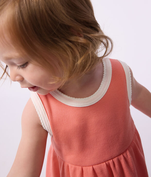 Abito senza maniche in cotone tinta unita neonata FLAMAND