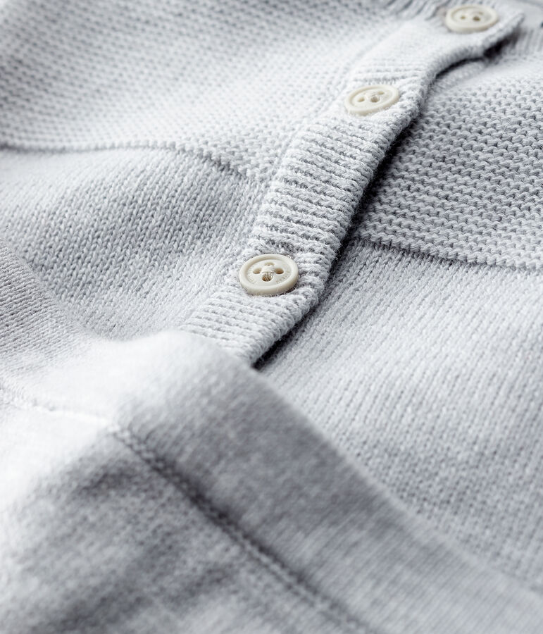 Completo 2 pezzi grigio beb&egrave; in tricot di cotone biologico grigio