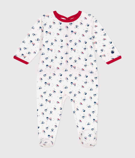 Tutina pigiama neonato in ciniglia bianco ECUME/ INCOGNITO/ MULTICO