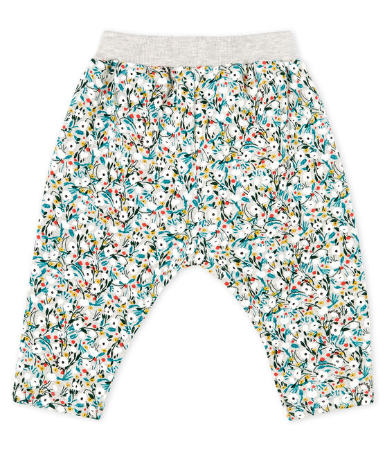 Pantalone bebè femmina in molleton fantasia grigio BELUGA/bianco MULTICO CN