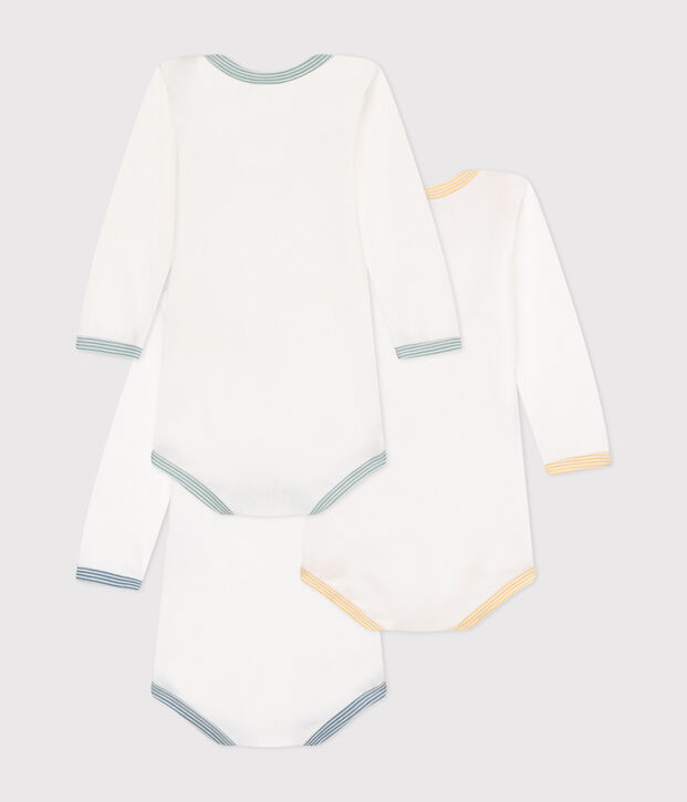Set di 3 body a maniche lunghe in cotone neonato multicolore