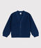 Cardigan a costa inglese in cotone bambina blu INCOGNITO