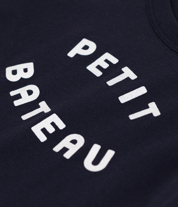 T-shirt in jersey leggero bambino blu/bianco