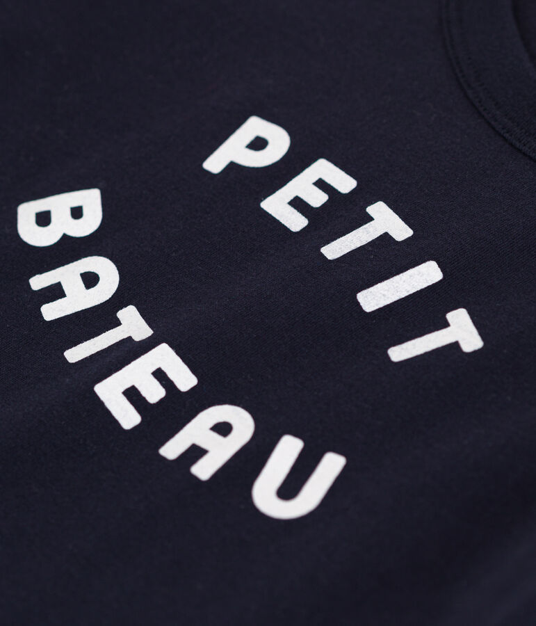 T-shirt in jersey leggero bambino blu/bianco