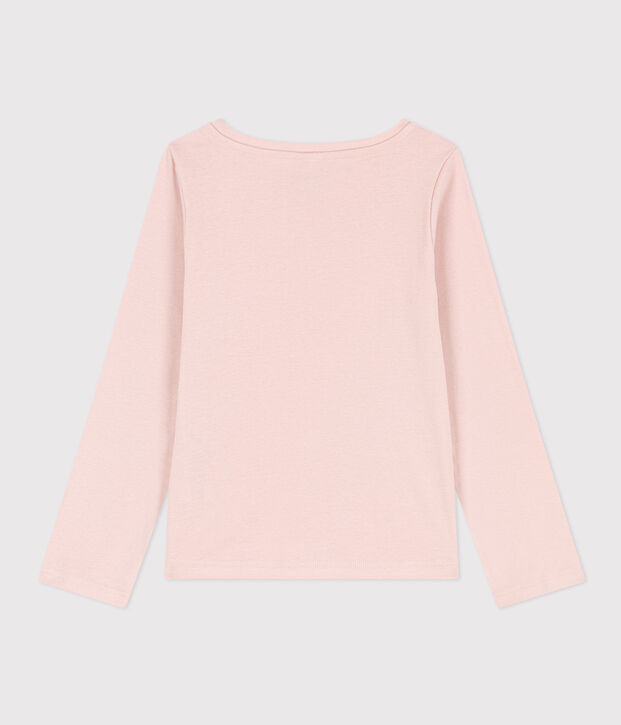 T-shirt maniche lunghe in cotone bambina rosa