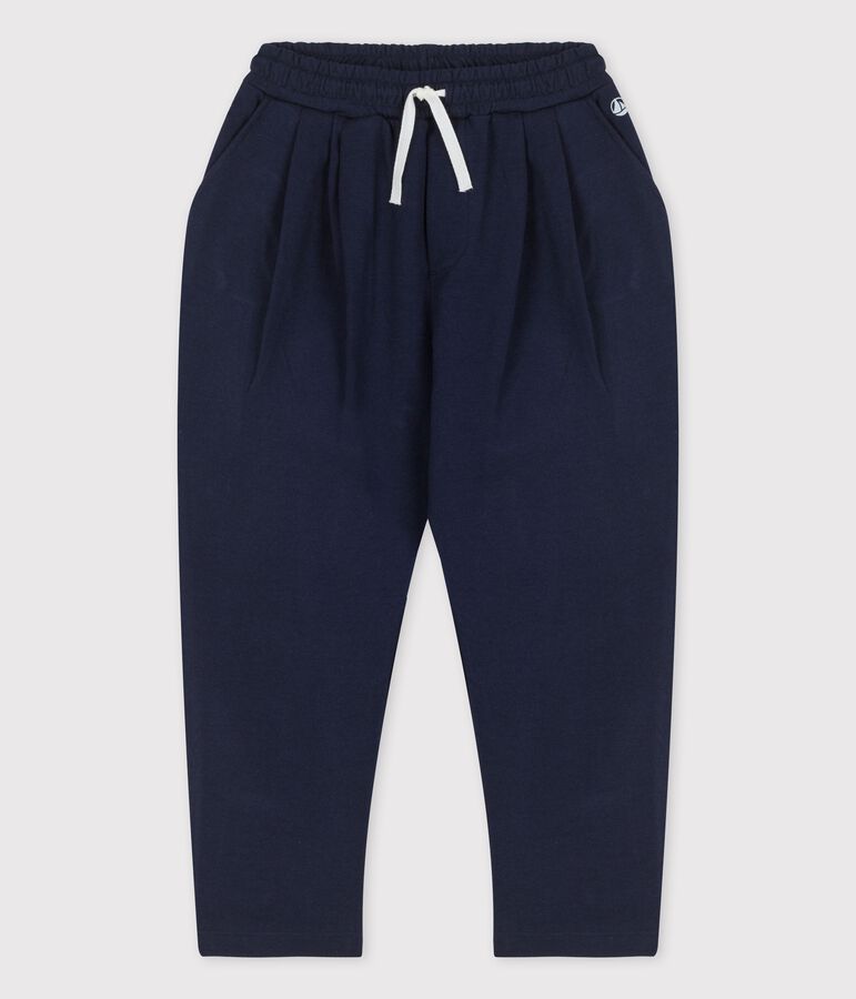 Pantaloni comodi in cotone bambino blu
