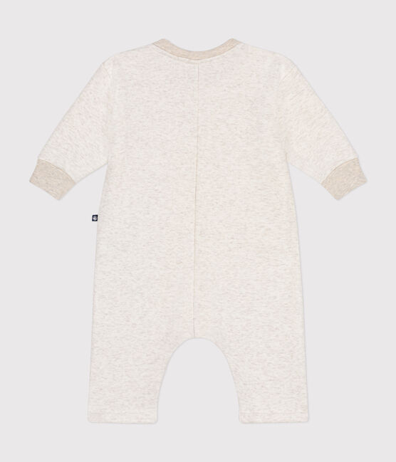 Tutina lunga in tessuto felpato morbido e caldo neonato beige MONTELIMAR CHINE