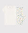 Pigiama fiori primaverili ragazza-donna in cotone bianco MARSHMALLOW/bianco MULTICO
