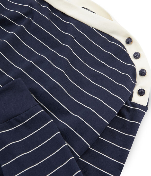 Felpa maniche lunghe donna blu/bianco
