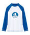 T-shirt protezione solare bimba e bimbo bianco MARSHMALLOW/blu RIYADH