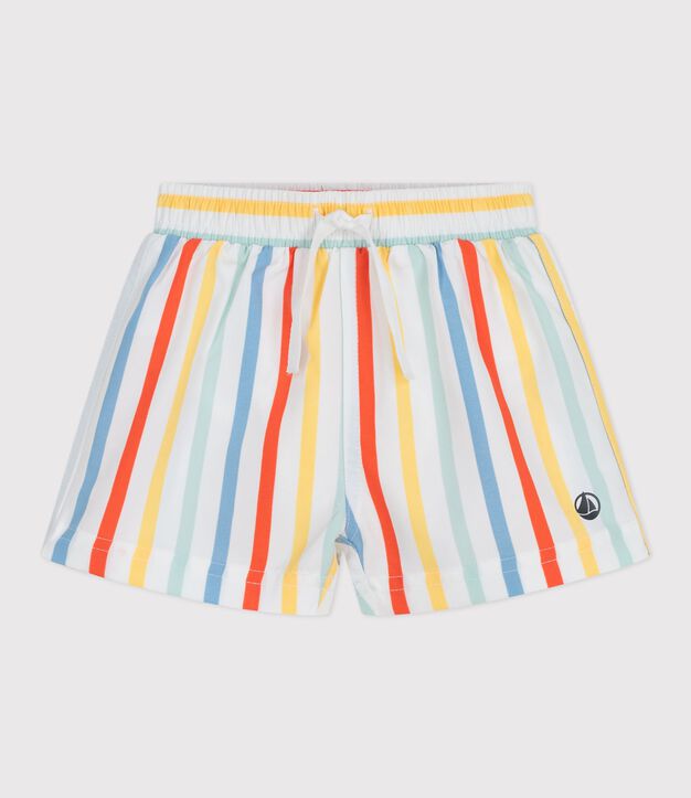 Shorts da bagno a righe neonato bianco/multicolore