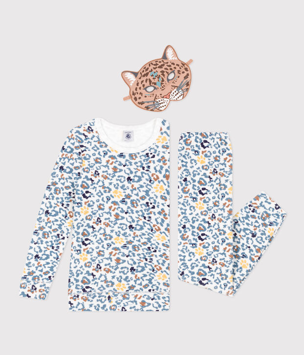 Pigiama travestimento con maschera bambino unisex bianco/multicolore