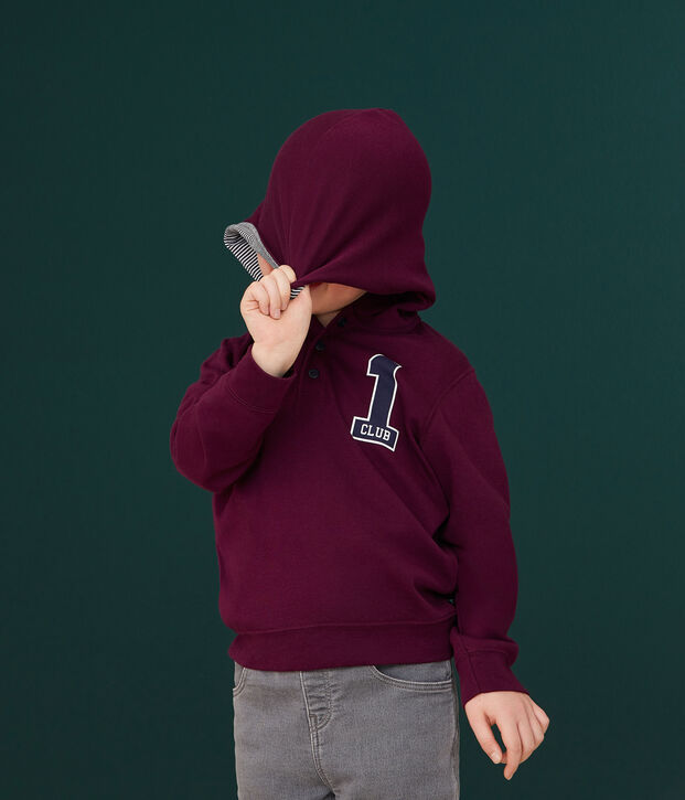 T-shirt con cappuccio bambino viola