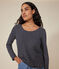 T-shirt Regular a maniche lunghe con scollo rotondo in jersey flammé donna SMOKING/ MONTELIMAR