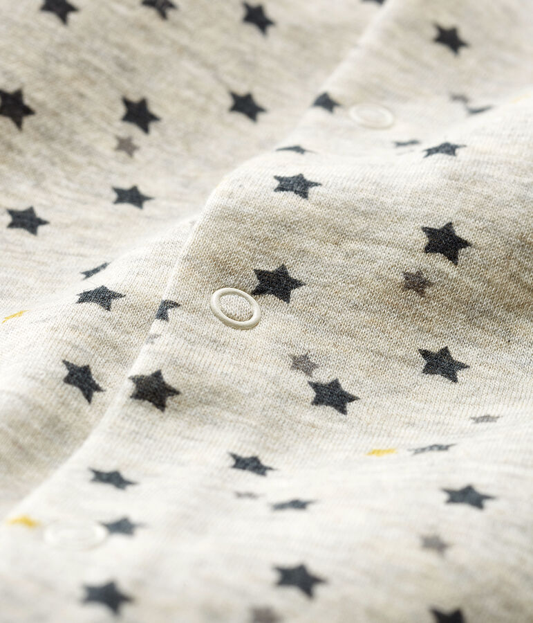 Tutina lunga da beb&egrave; in lana e cotone beige MONTELIMAR/bianco MULTICO