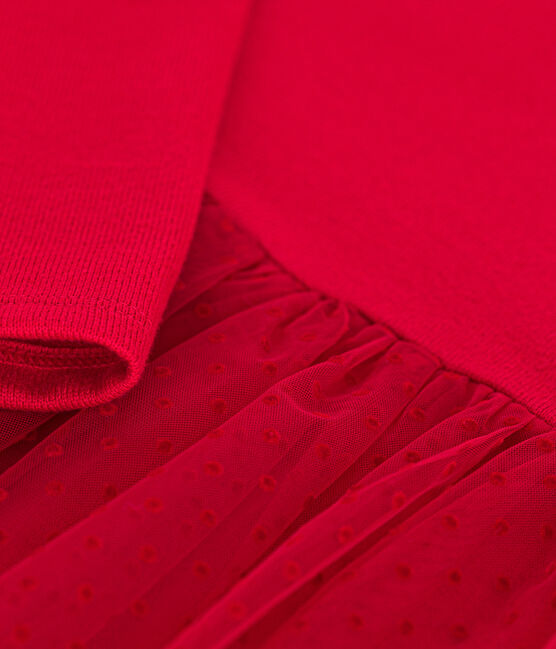 Abito in jersey pesante e tulle bambina COULIS