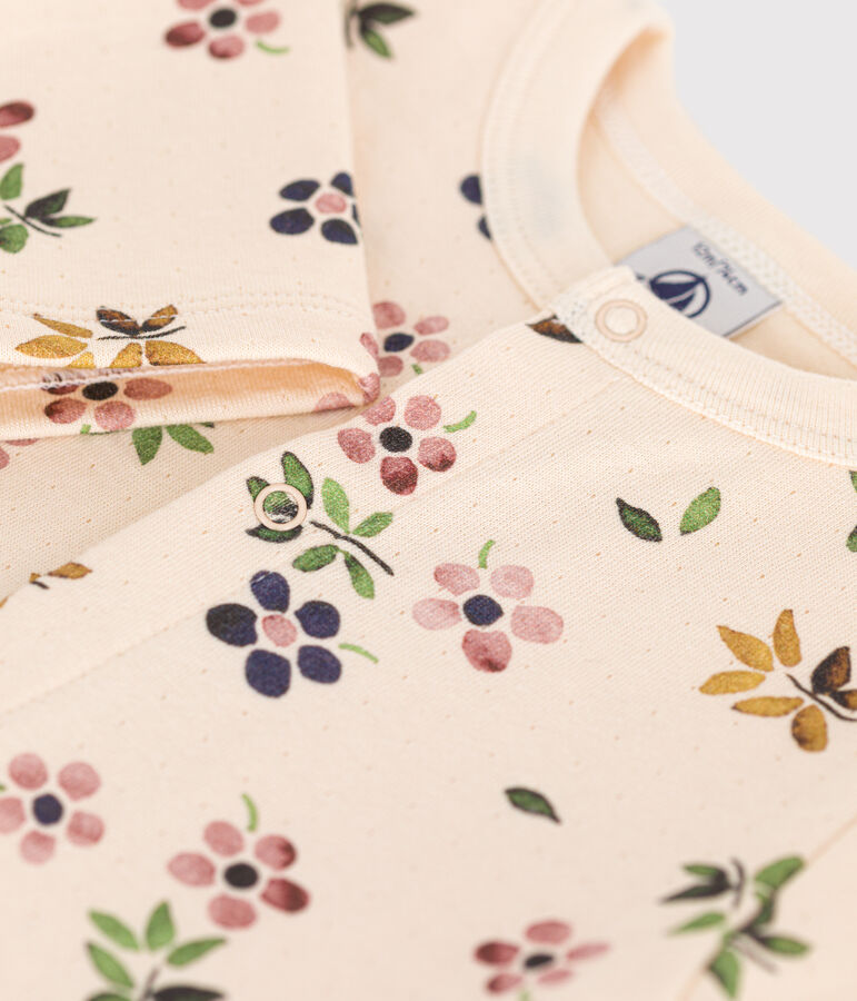 Cardigan in tubique neonato ecru/multicolore