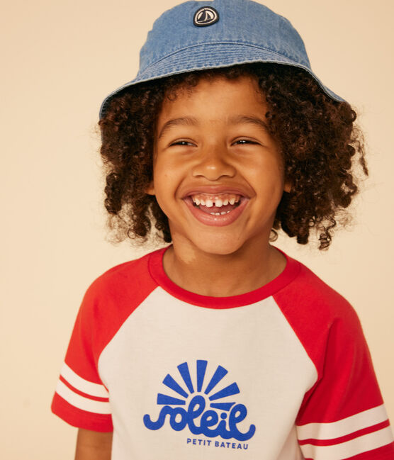 Cappellino alla pescatora in denim blu bambino blu DENIM CLAIR