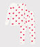 Pigiama bambina in cotone aderente a cuori bianco MARSHMALLOW/rosso TERKUIT