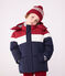 Piumino tinta unita color block bambino blu SMOKING/bianco MULTICO