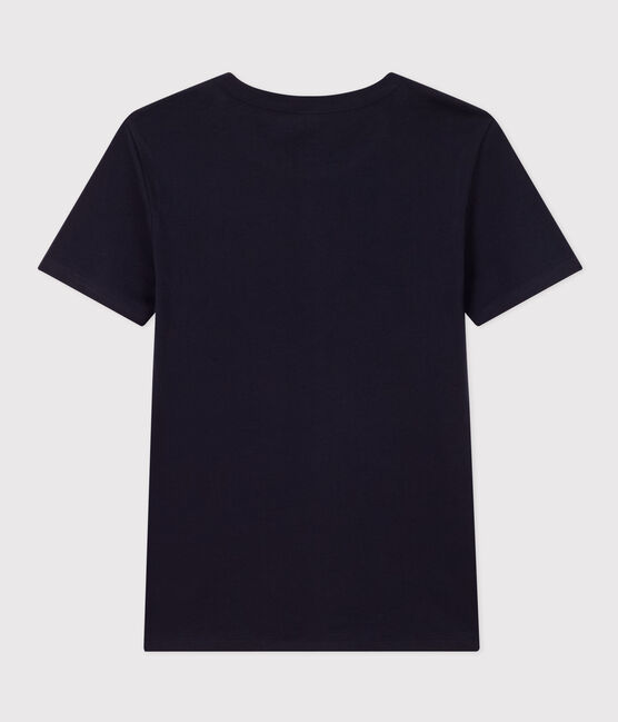 T-shirt Iconica a maniche corte a coste tinta unita donna blu SMOKING
