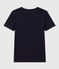 T-shirt Iconica a maniche corte a coste tinta unita donna blu SMOKING