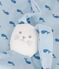 Doudou in cotone stampato neonato blu TOUDOU/ ALASKA