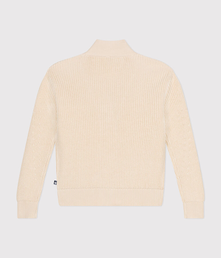 Cardigan a costa inglese in cotone donna ecru