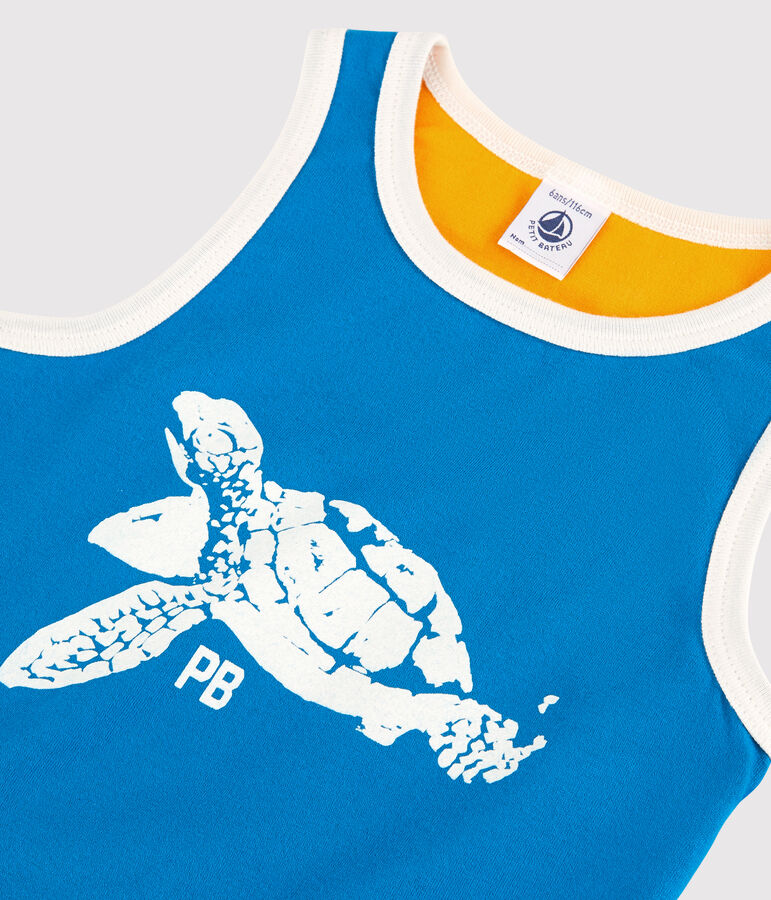 Canottiera in jersey bambino blu MYKONOS