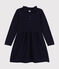 Abito a maniche lunghe in maglia bambina blu SMOKING