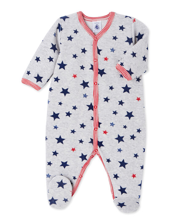 Tutina per beb&eacute; maschio stampata grigio/multicolore