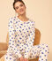 Pigiama cuore donna in cotone bianco AVALANCHE/ MULTICO