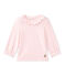 T-shirt bebé bambina rigata bianco MARSHMALLOW/rosa PETAL
