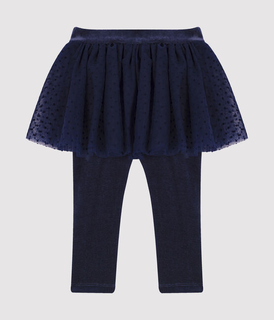Leggins bebè con gonna in tulle blu SMOKING
