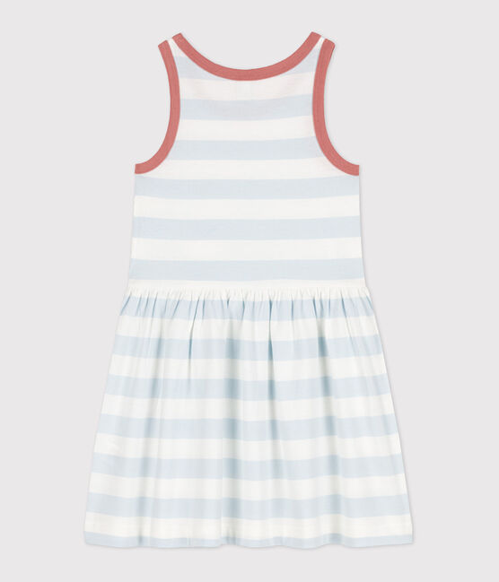 Abito senza maniche in cotone a righe bambina PLEINAIR/ MARSHMALLOW