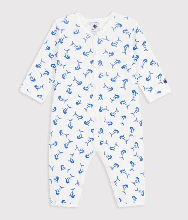 Dors bien sans pied en coton bianco/blu/multicolore
