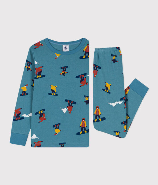 Pigiama bambino unisex in cotone motivo snowboard POLOCHON/ MULTICO