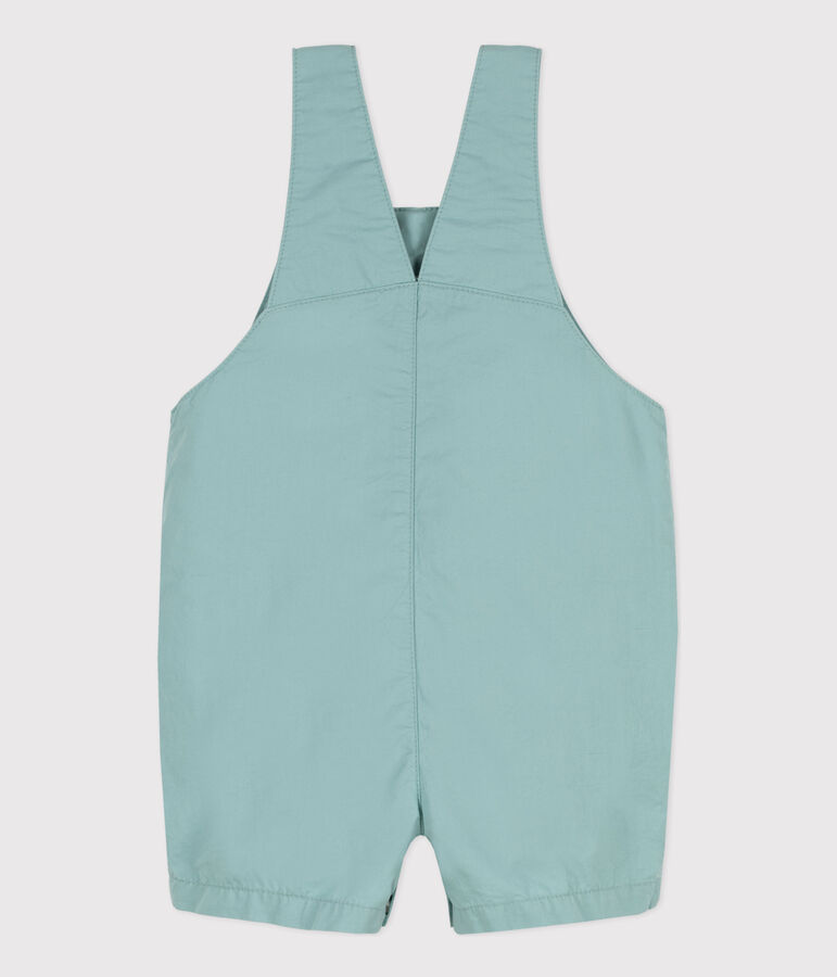 Salopette corta beb&egrave; in tessuto serge verde