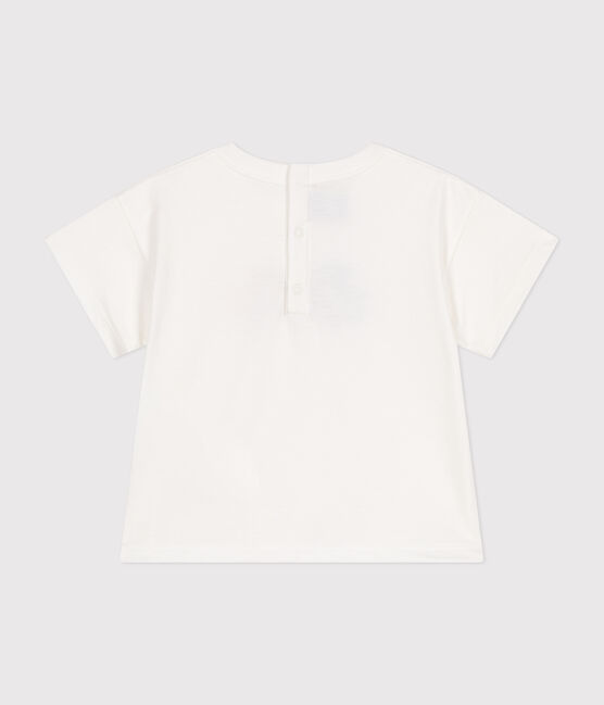 T-shirt a maniche corte in jersey sottile neonato bianco MARSHMALLOW