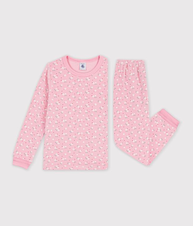 Pigiama in ciniglia stampata bambino rosa/multicolore