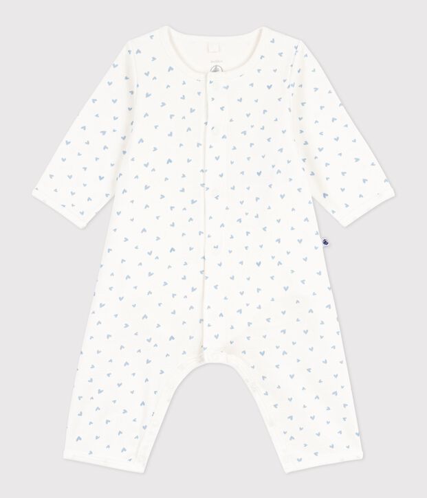 Bodyjama senza piedi, in cotone con stampa a cuoricini, neonati blu/blu