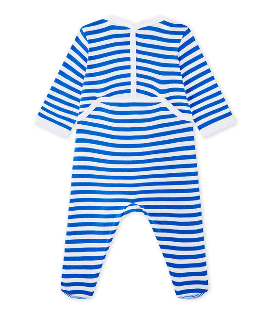 Tutina bebè bambino a righe blu PERSE/bianco ECUME