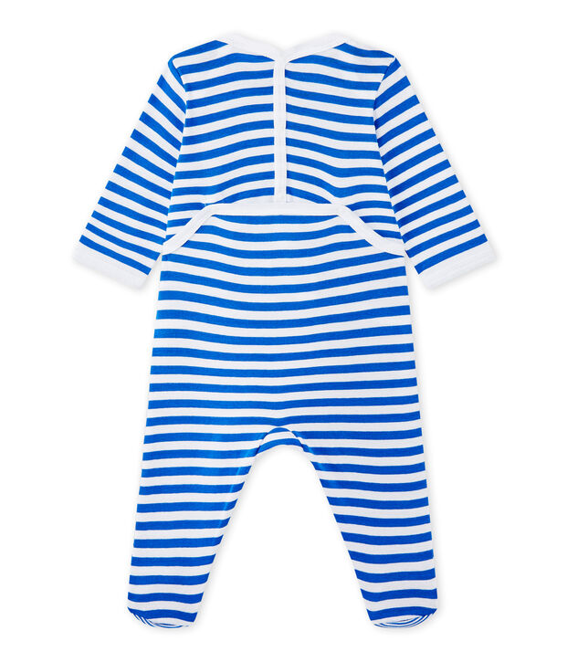 Tutina beb&egrave; bambino a righe blu/bianco