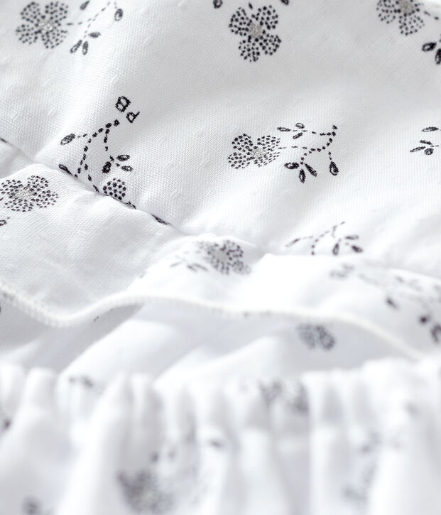 Abito con bloomer a stampa floreale beb&eacute; bambina in popeline bianco/multicolore