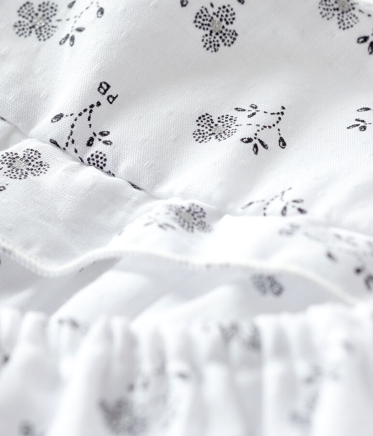 Abito con bloomer a stampa floreale beb&eacute; bambina in popeline bianco/multicolore