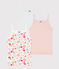 Confezione da 3 canottiere bambino con spalline in cotone a fiori variante 1